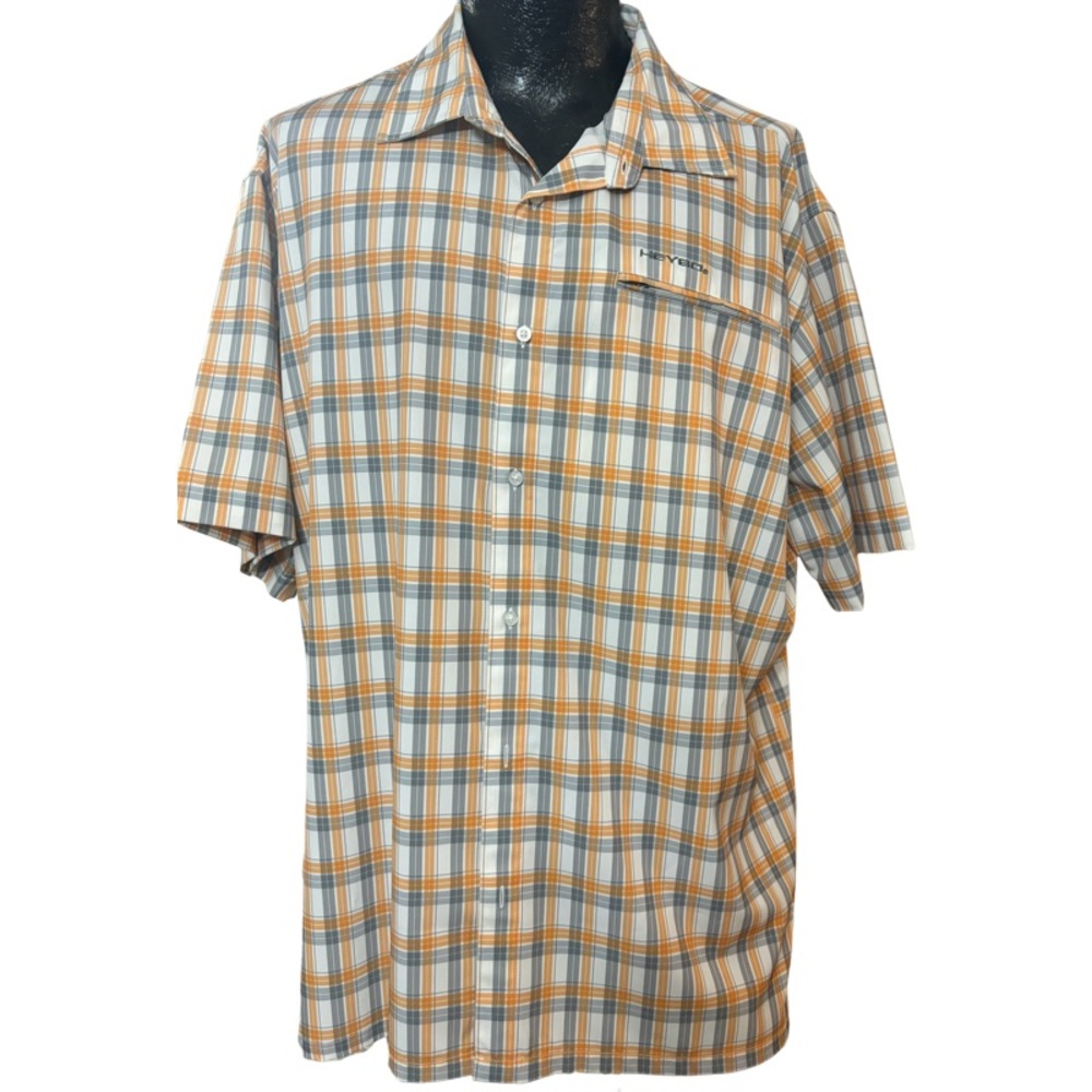 Heybo Headwaters Short Sleeve: Orange check Size L